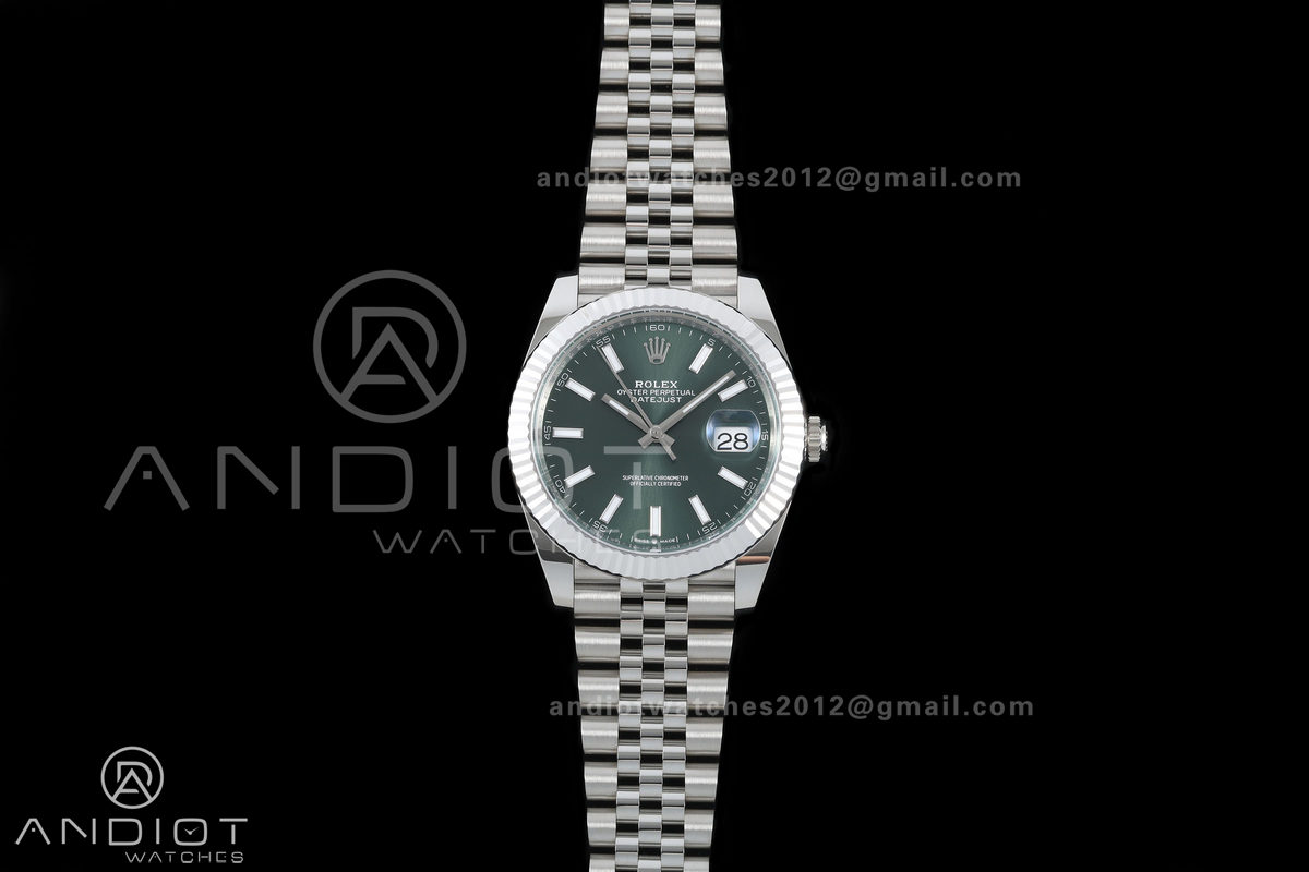 DateJust 41 126334 GOLD Maker 1:1 Best Edition Green Stick Dial on Jubilee Bracelet JH3235 (Free Sprung)